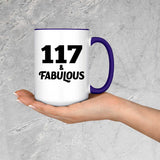 117th Birthday 117 & Fabulous - 15oz Accent Mug Purple