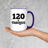 120th Birthday 120 & Fabulous - 15oz Accent Mug Purple