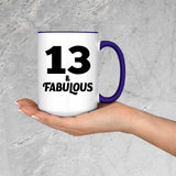 13th Birthday 13 & Fabulous - 15oz Accent Mug Purple