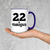22nd Birthday 22 & Fabulous - 15oz Accent Mug Purple