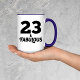 23rd Birthday 23 & Fabulous - 15oz Accent Mug Purple
