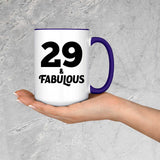 29th Birthday 29 & Fabulous - 15oz Accent Mug Purple