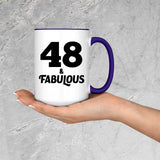 48th Birthday 48 & Fabulous - 15oz Accent Mug Purple