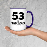 53rd Birthday 53 & Fabulous - 15oz Accent Mug Purple