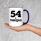 54th Birthday 54 & Fabulous - 15oz Accent Mug Purple