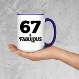 67th Birthday 67 & Fabulous - 15oz Accent Mug Purple