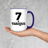 7th Birthday 7 & Fabulous - 15oz Accent Mug Purple