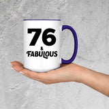 76th Birthday 76 & Fabulous - 15oz Accent Mug Purple