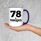 78th Birthday 78 & Fabulous - 15oz Accent Mug Purple