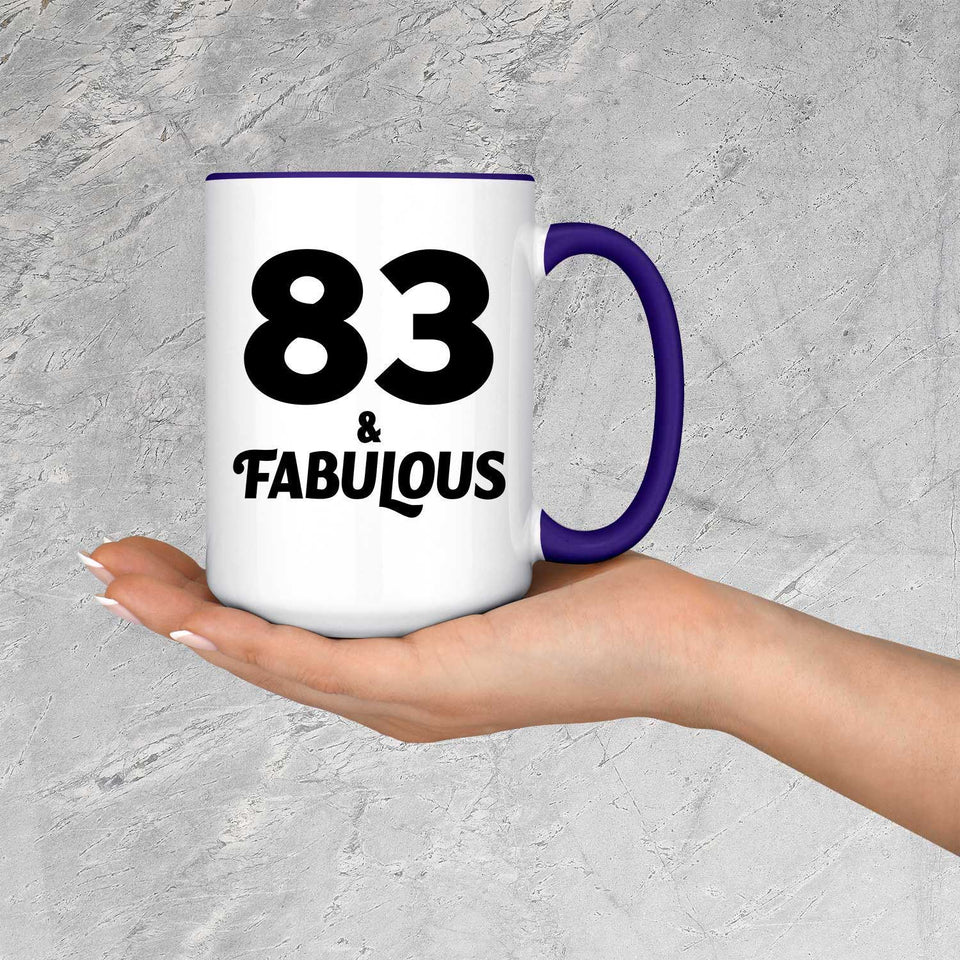 83rd Birthday 83 & Fabulous - 15oz Accent Mug Purple