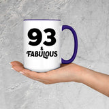 93rd Birthday 93 & Fabulous - 15oz Accent Mug Purple