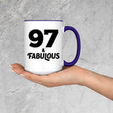 97th Birthday 97 & Fabulous - 15oz Accent Mug Purple