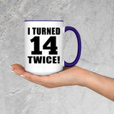 28th Birthday I Turned 14 Twice - 15oz Accent Mug Purple