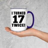 34th Birthday I Turned 17 Twice - 15oz Accent Mug Purple