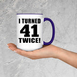 82nd Birthday I Turned 41 Twice - 15oz Accent Mug Purple