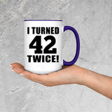 84th Birthday I Turned 42 Twice - 15oz Accent Mug Purple