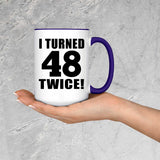 96th Birthday I Turned 48 Twice - 15oz Accent Mug Purple