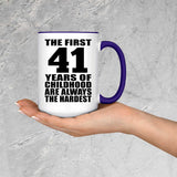41st Birthday First 41 Years of Childhood Are The Hardest - 15oz Accent Mug Purple