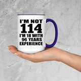 114th Birthday I'm Not 114 I'm 18 With 96 Years Experience - 15oz Accent Mug Purple