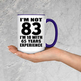 83rd Birthday I'm Not 83 I'm 18 With 65 Years Experience - 15oz Accent Mug Purple