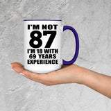 87th Birthday I'm Not 87 I'm 18 With 69 Years Experience - 15oz Accent Mug Purple