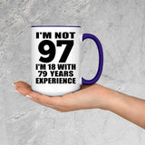 97th Birthday I'm Not 97 I'm 18 With 79 Years Experience - 15oz Accent Mug Purple