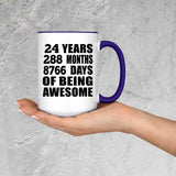 24th Birthday 24 Years 288 Months 8766 Days Of Awesome - 15oz Accent Mug Purple