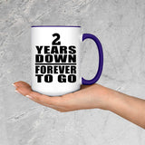 2nd Anniversary 2 Years Down Forever to Go - 15oz Accent Mug Purple