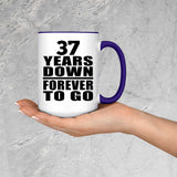 37th Anniversary 37 Years Down Forever to Go - 15oz Accent Mug Purple