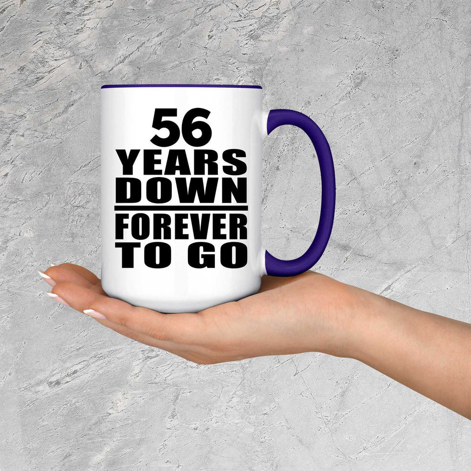 56th Anniversary 56 Years Down Forever to Go - 15oz Accent Mug Purple