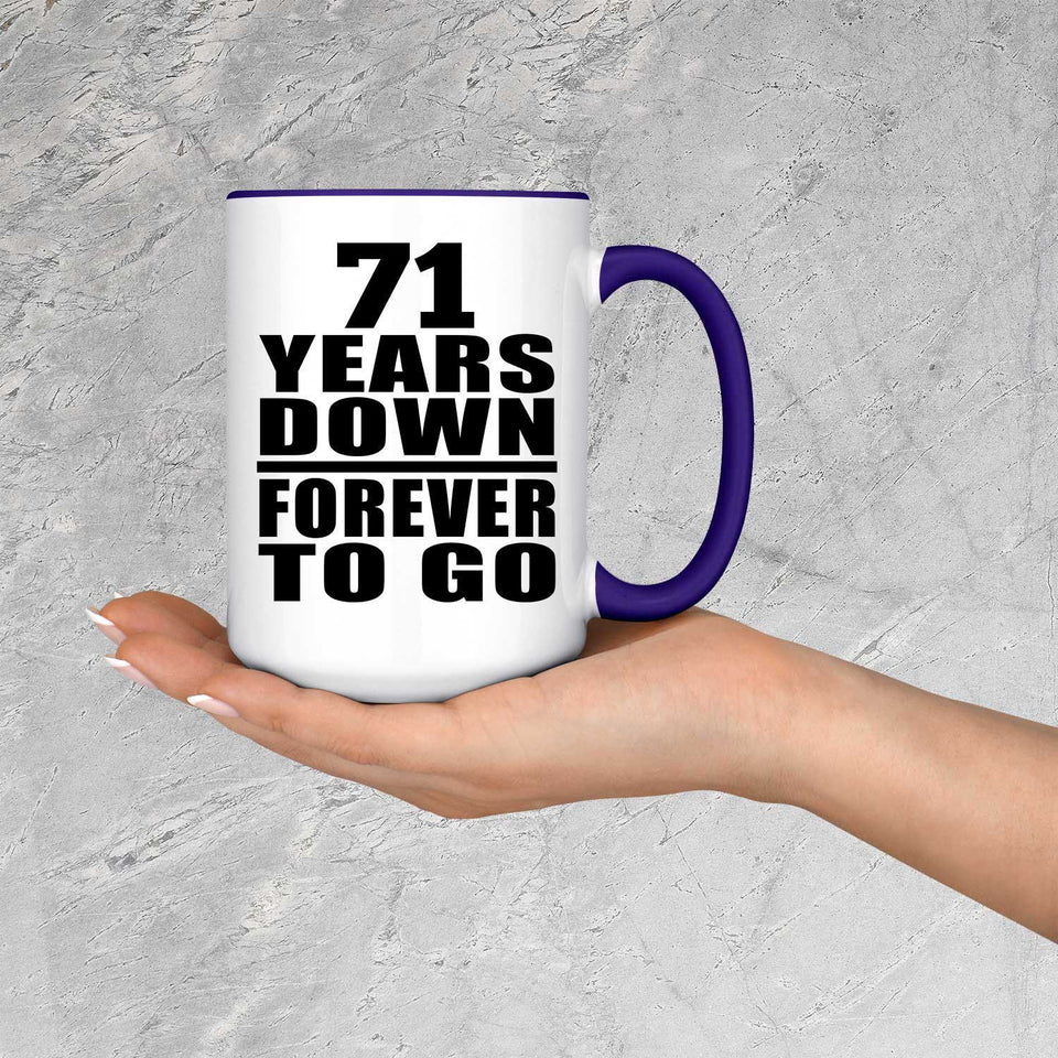 71st Anniversary 71 Years Down Forever to Go - 15oz Accent Mug Purple