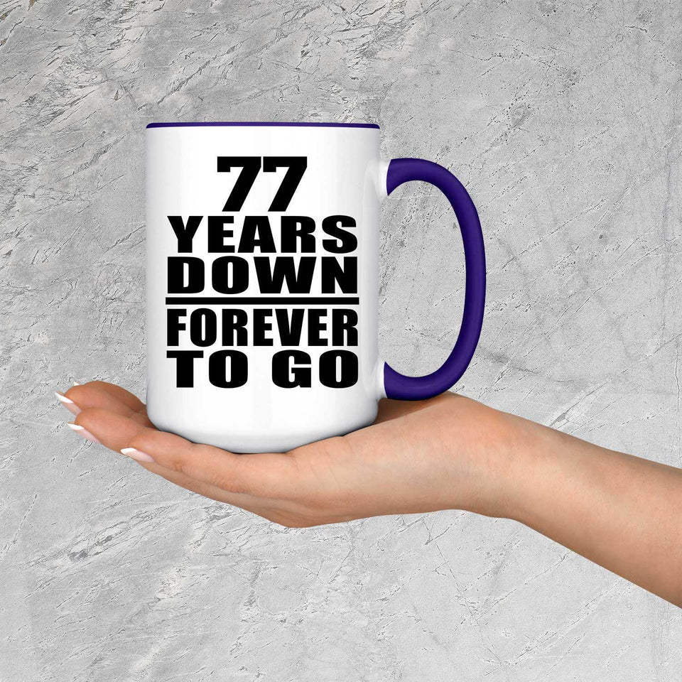 77th Anniversary 77 Years Down Forever to Go - 15oz Accent Mug Purple
