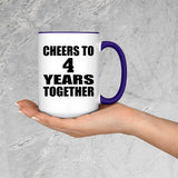 4th Anniversary Cheers To 4 Years Together - 15oz Accent Mug Purple