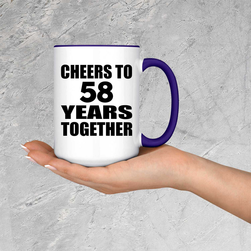 58th Anniversary Cheers To 58 Years Together - 15oz Accent Mug Purple