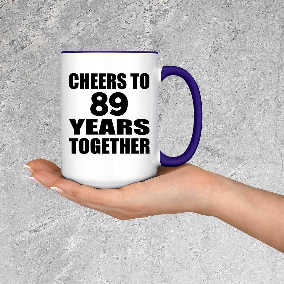 89th Anniversary Cheers To 89 Years Together - 15oz Accent Mug Purple