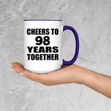 98th Anniversary Cheers To 98 Years Together - 15oz Accent Mug Purple