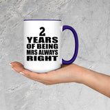 2nd Anniversary 2 Years of Being Mrs Always Right - 15oz Accent Mug Purple