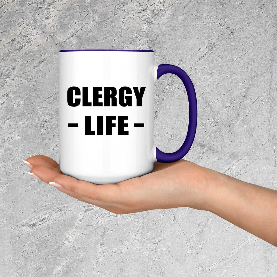 Clergy Life - 15oz Accent Mug Purple