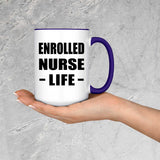 Enrolled Nurse Life - 15oz Accent Mug Purple