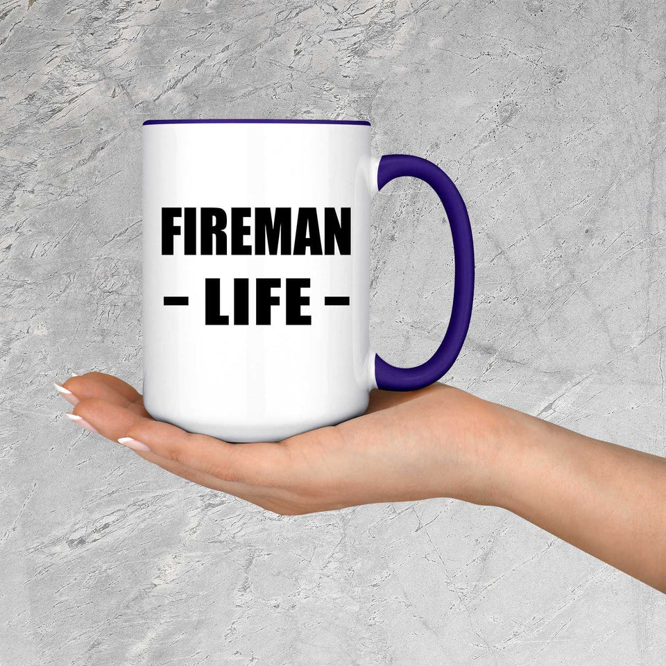 Fireman Life - 15oz Accent Mug Purple