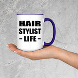 Hair Stylist Life - 15oz Accent Mug Purple