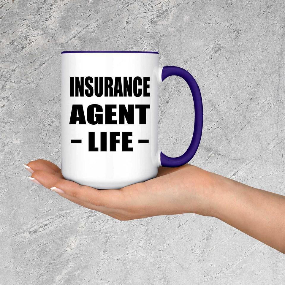 Insurance Agent Life - 15oz Accent Mug Purple