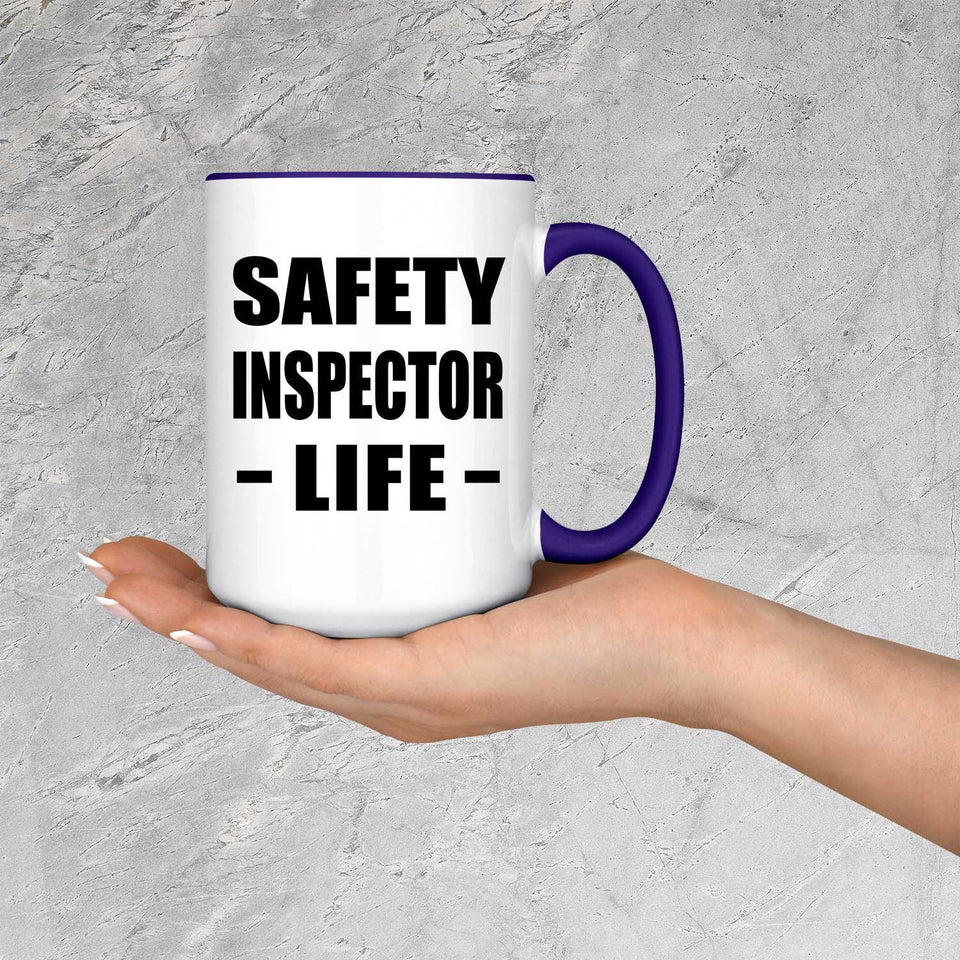 Safety Inspector Life - 15oz Accent Mug Purple