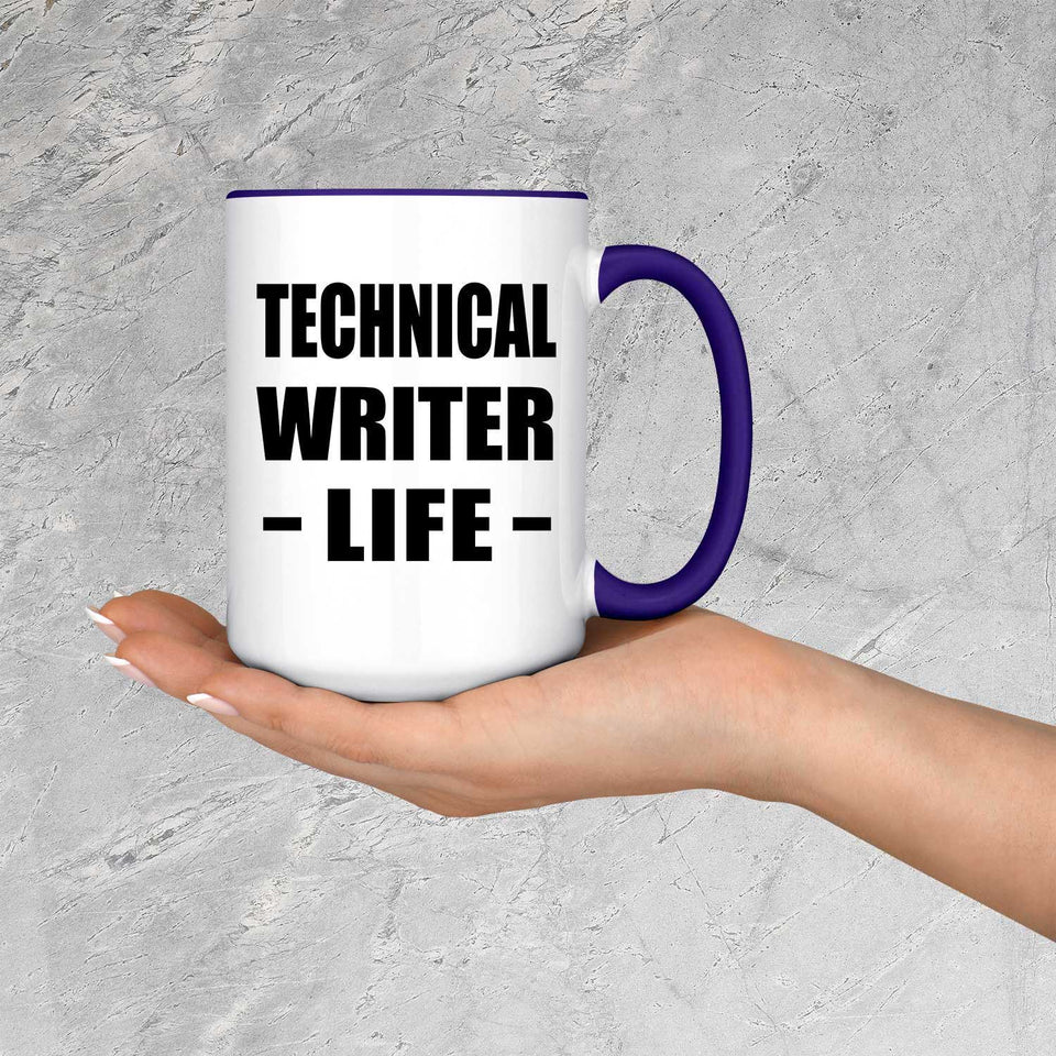 Technical Writer Life - 15oz Accent Mug Purple