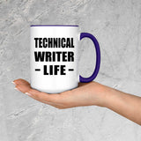 Technical Writer Life - 15oz Accent Mug Purple