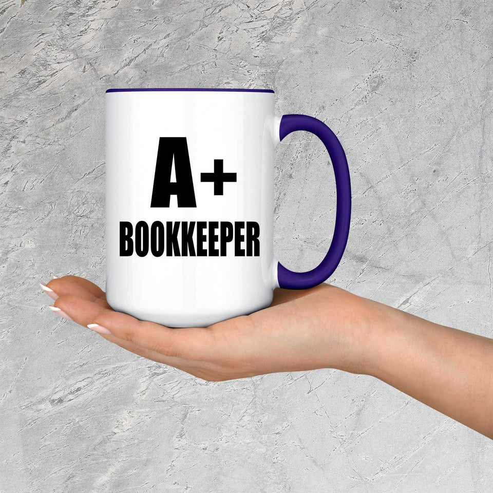 A+ Bookkeeper - 15oz Accent Mug Purple