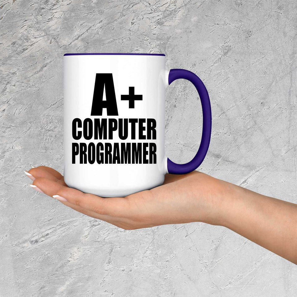 A+ Computer Programmer - 15oz Accent Mug Purple