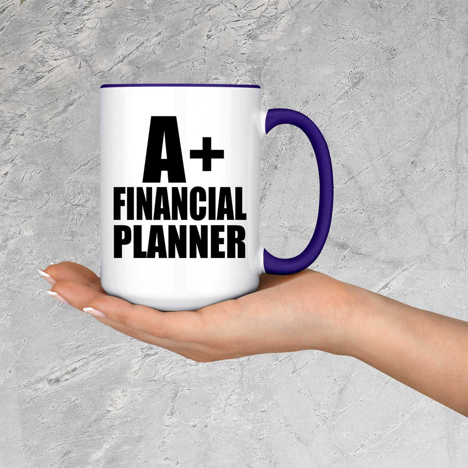 A+ Financial Planner - 15oz Accent Mug Purple