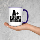 A+ Flight Attendant - 15oz Accent Mug Purple