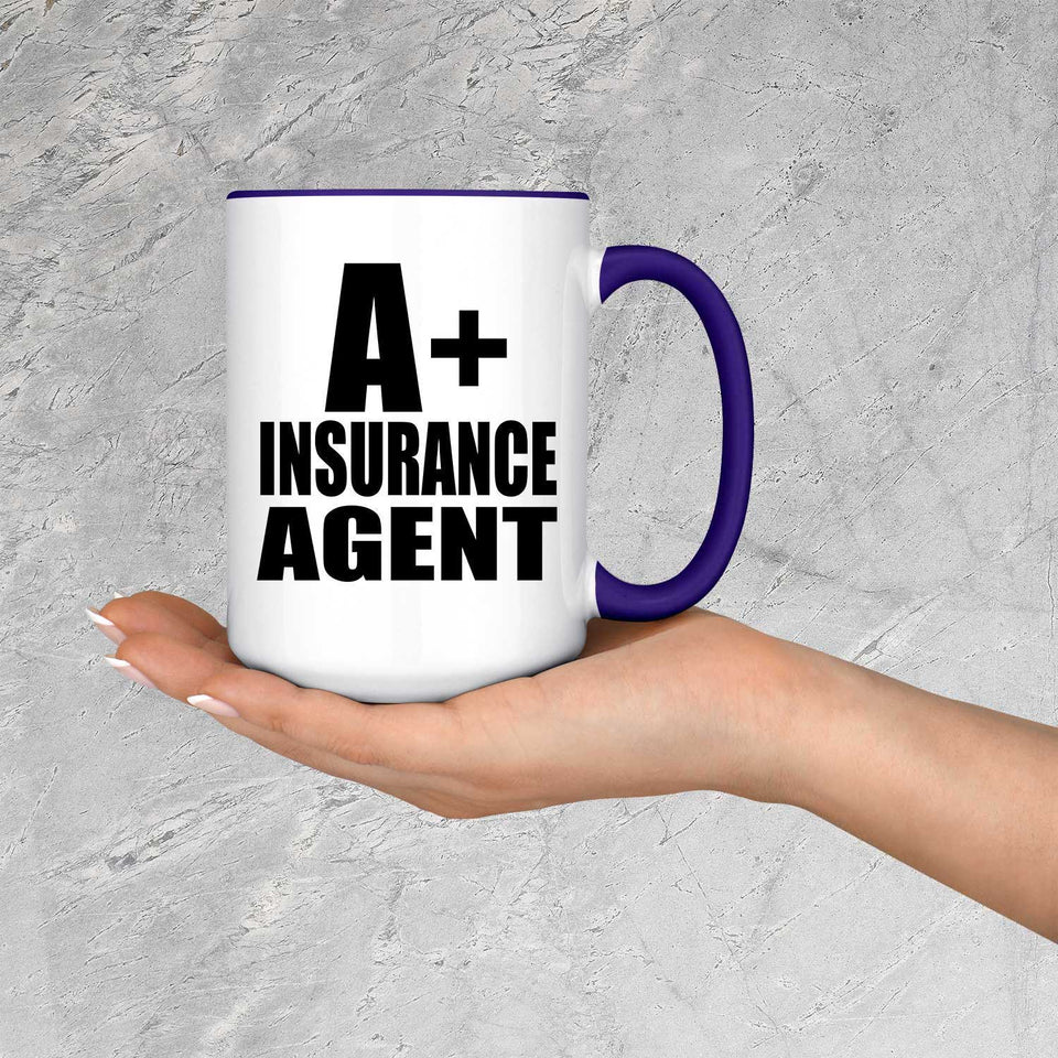 A+ Insurance Agent - 15oz Accent Mug Purple